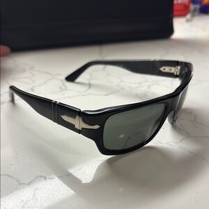 PERSOL- Black Sunglasses with Silver Accents